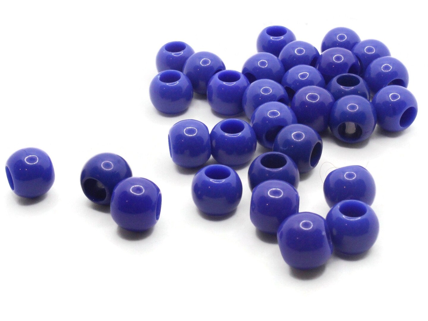 30 14mm Blue Large Hole Round Plastic Beads by Smileyboy Beads | Michaels