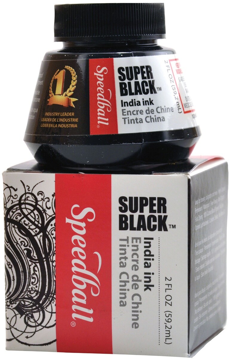 Multipack of 12 - Speedball Super Black India Ink-2oz