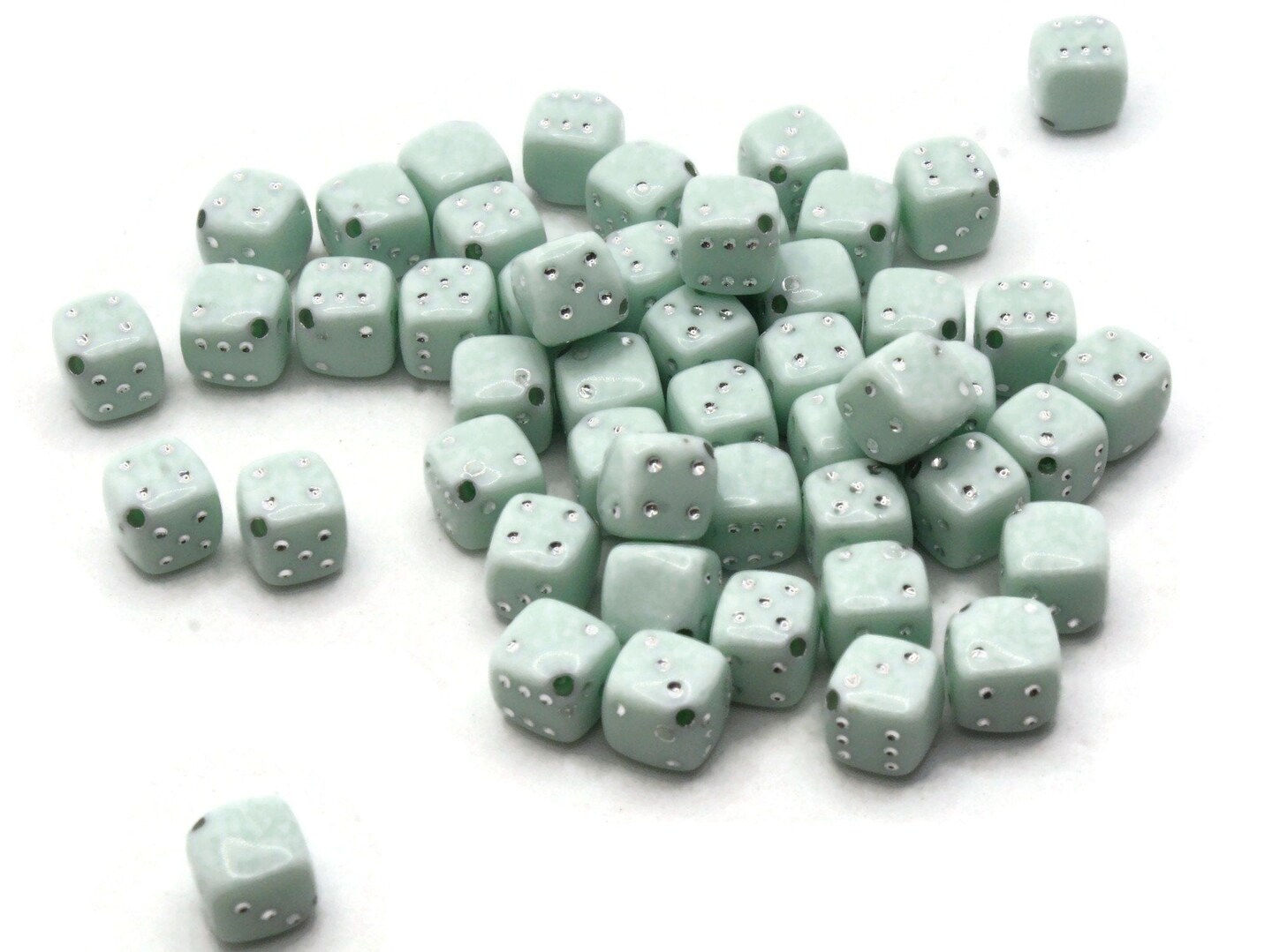 50 8mm Opaque Pale Turquoise Dice Plastic Cube Beads by Smileyboy Beads | Michaels
