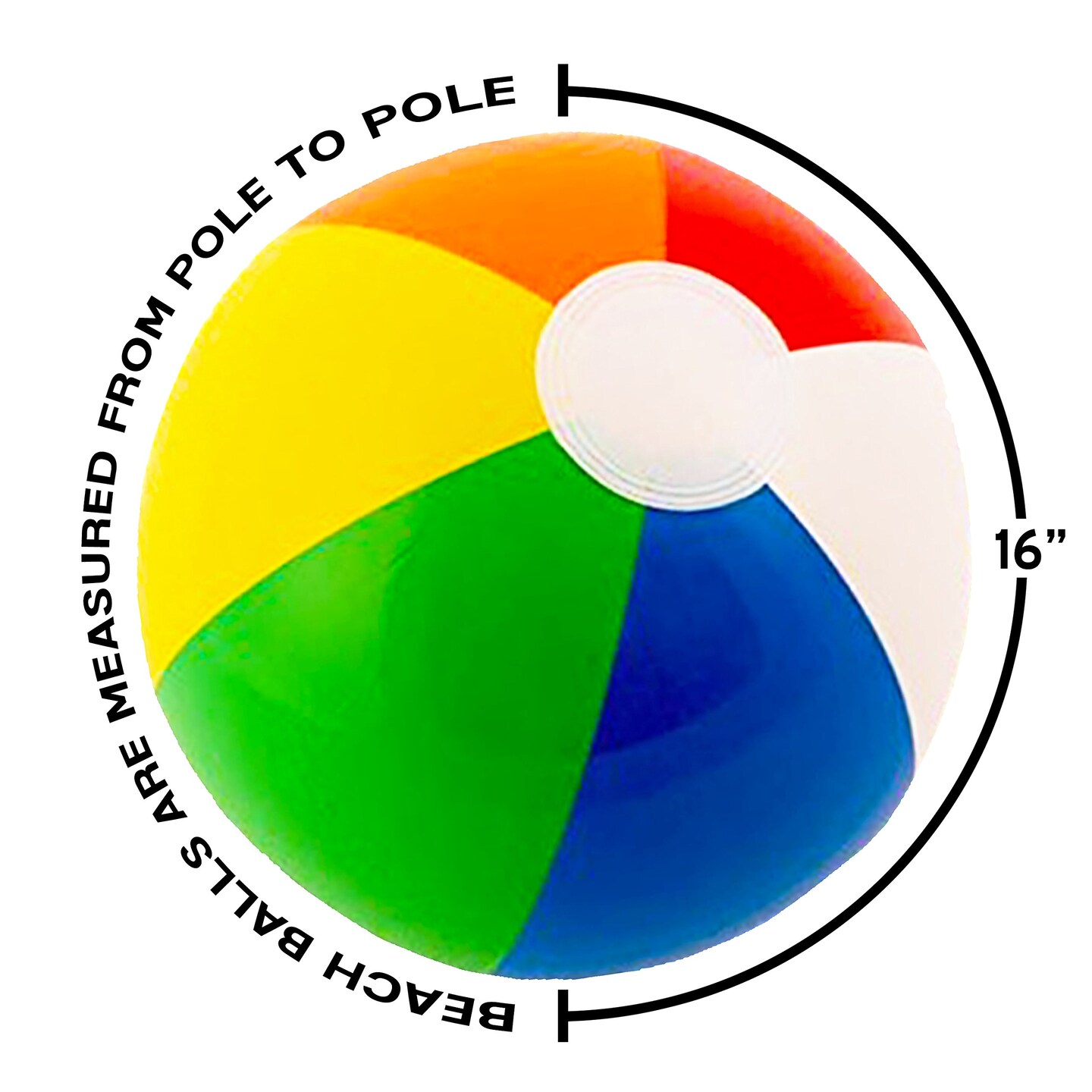 16" Rainbow Color Party Pack Inflatable Beach Balls - Beach Pool Party Toys (12 Pack)