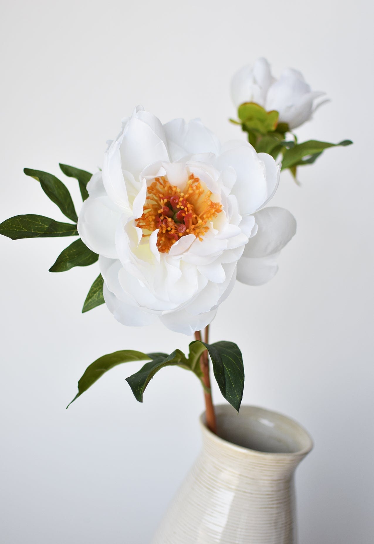 22.5" Faux Peony Stem w/Bud White Michaels