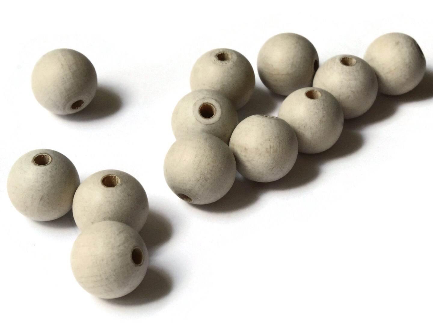 12 17mm Round Light Brown Wood Beads Wooden Ball Beads