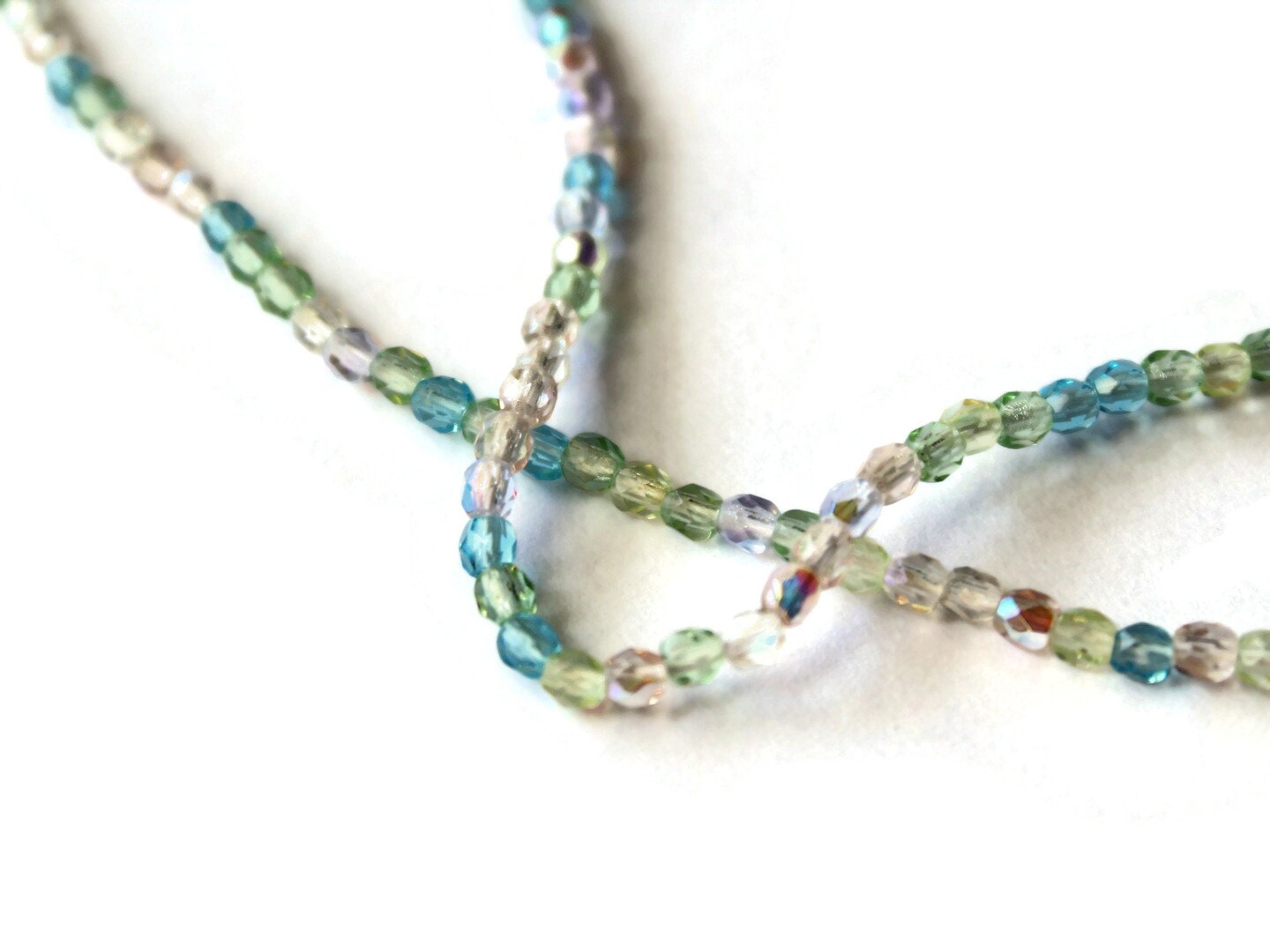 Glass Beads Chain Crystal Round Mixed Rosary Faceted, Pastel Beaded Chain,  Pastel Beads 3mm beads, Silver Wire, sold by the foot, Fast Ship