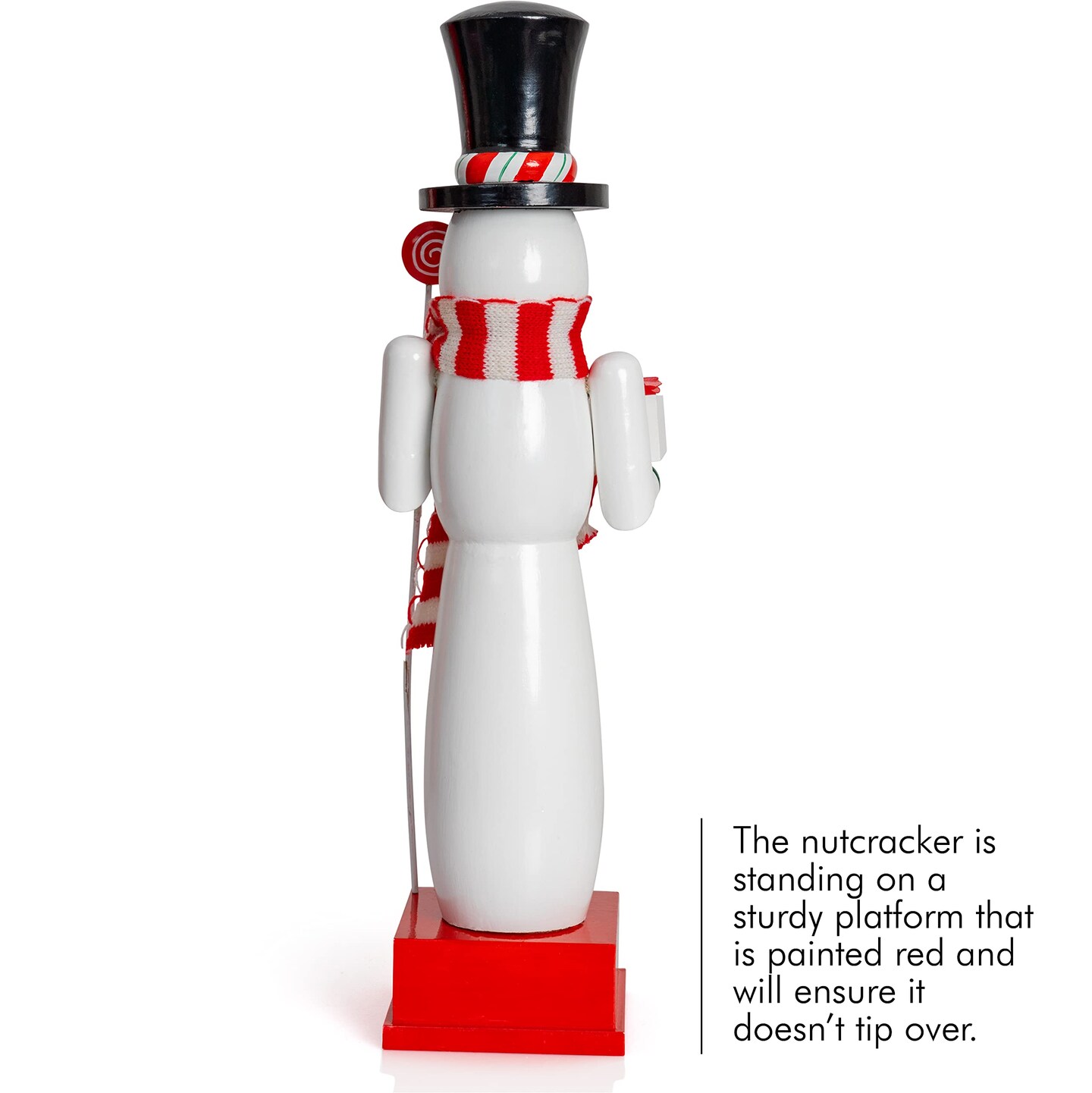 Ornativity Christmas Snowman Countdown Nutcracker – Wooden Snow Man Nutcracker with Advent Calendar Count Down to Christmas Base Xmas Themed Holiday Nut Cracker Doll Figure Decorations