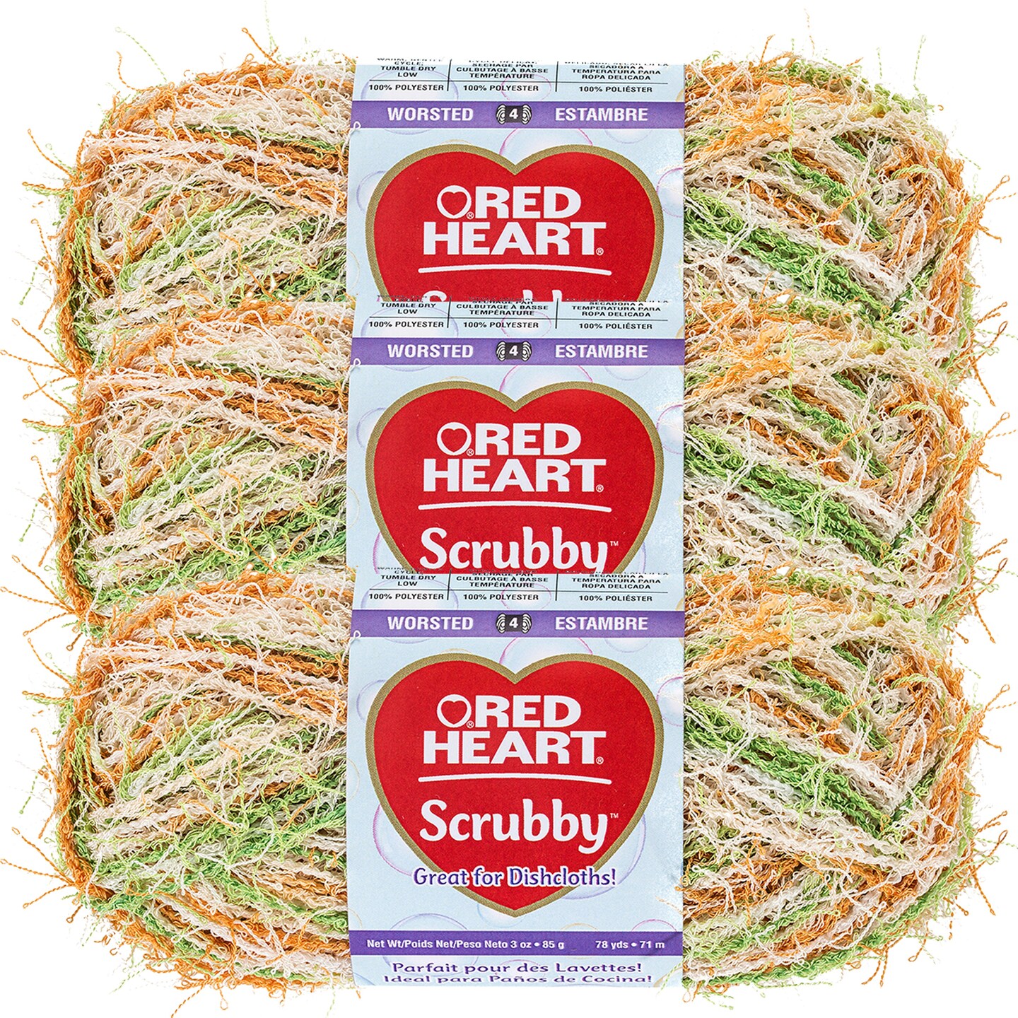 Multipack of 03 - Red Heart Scrubby Yarn-Citrus