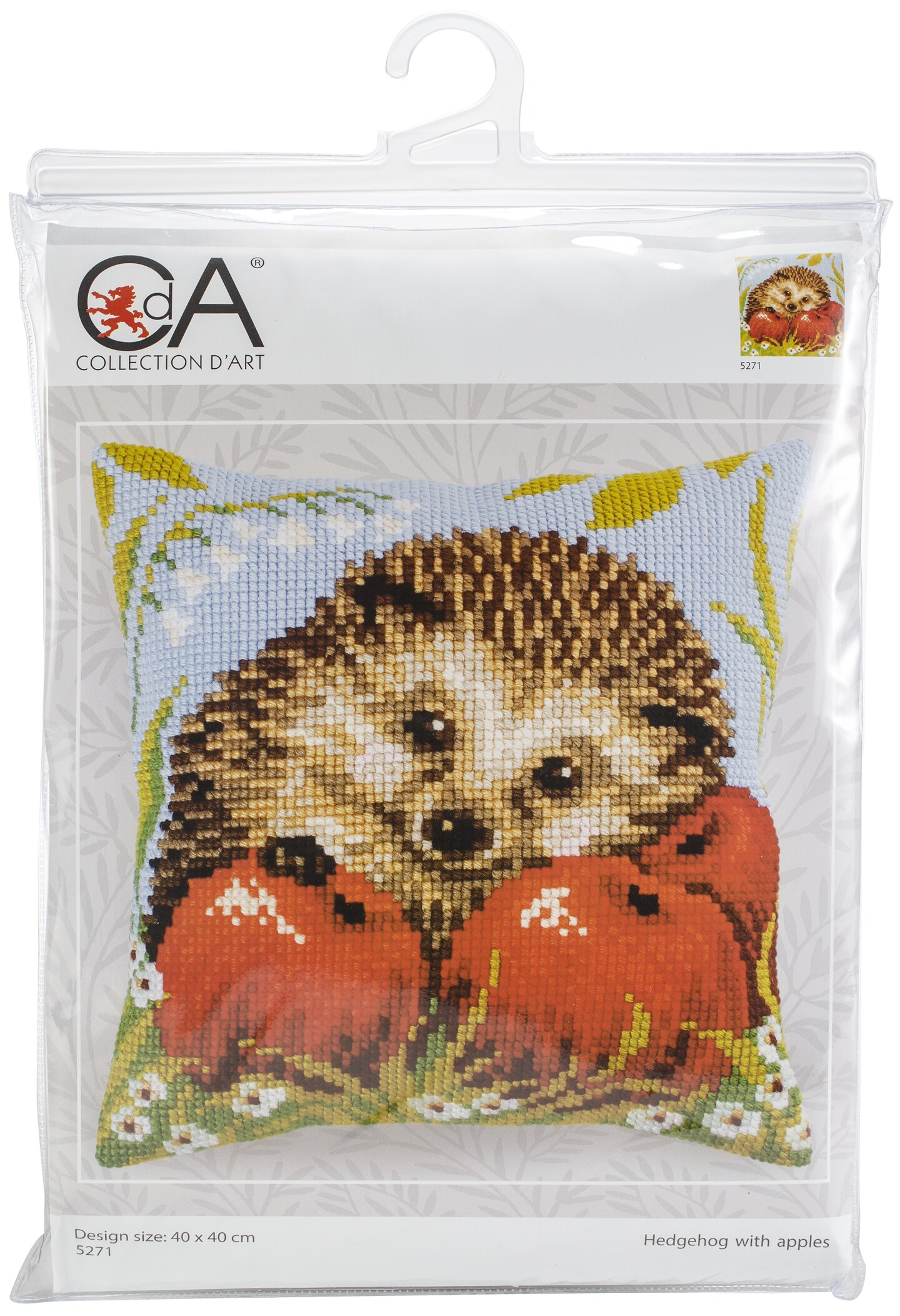 Collection D'art Stamped Needlepoint Cushion 15.75"X15.75"Hedgehog