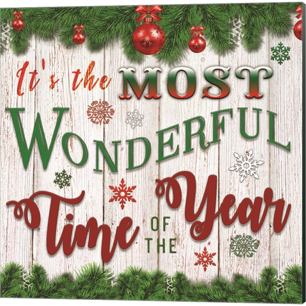 Its the Most Wonderful Time of the Year Walking in a Winter Wonderland by Bluebird Barn 14" x 14" Canvas Wall Art (Set of 2)