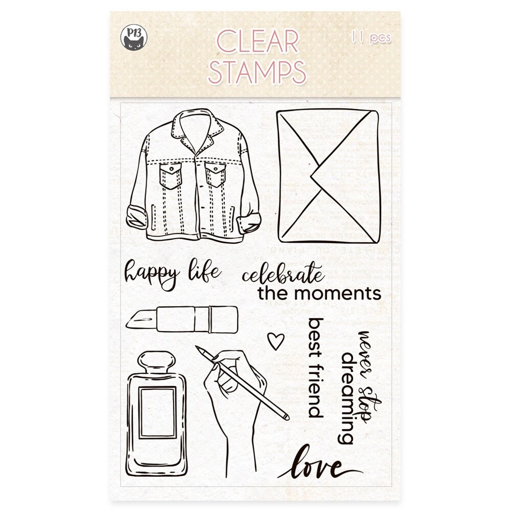P13 Photopolymer Clear Stamps 11/Pkg-Lady&#x27;s Diary