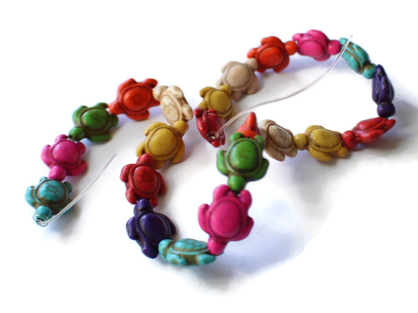 22 18mm Howlite Turtle Beads Gemstone Beads Dyed Mixed Color Beads