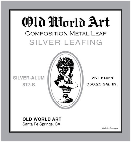 SILVER ALUMINUM LEAF 25 SHEETS 5-1/2 INCH