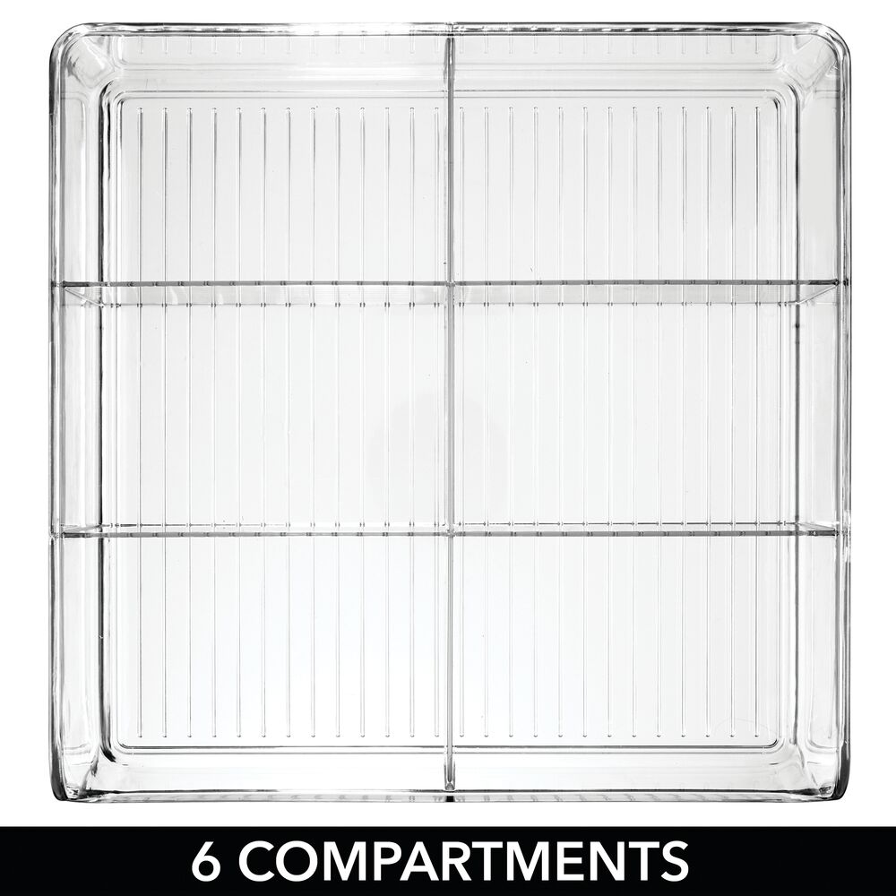 mDesign Plastic Craft Storage Organizer Caddy, 6 Sections - Clear