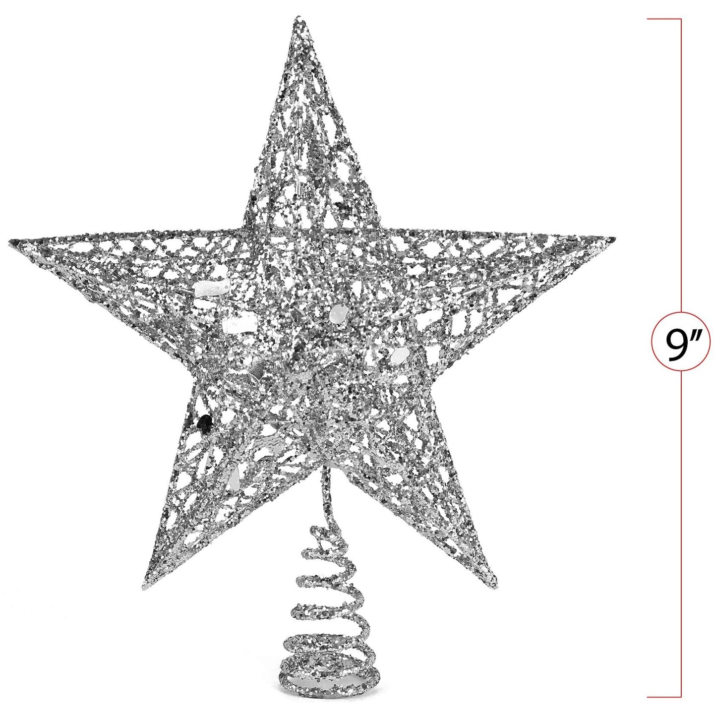 Ornativity Star Tree Topper - Christmas Glitter Star Ornament Treetop Decoration