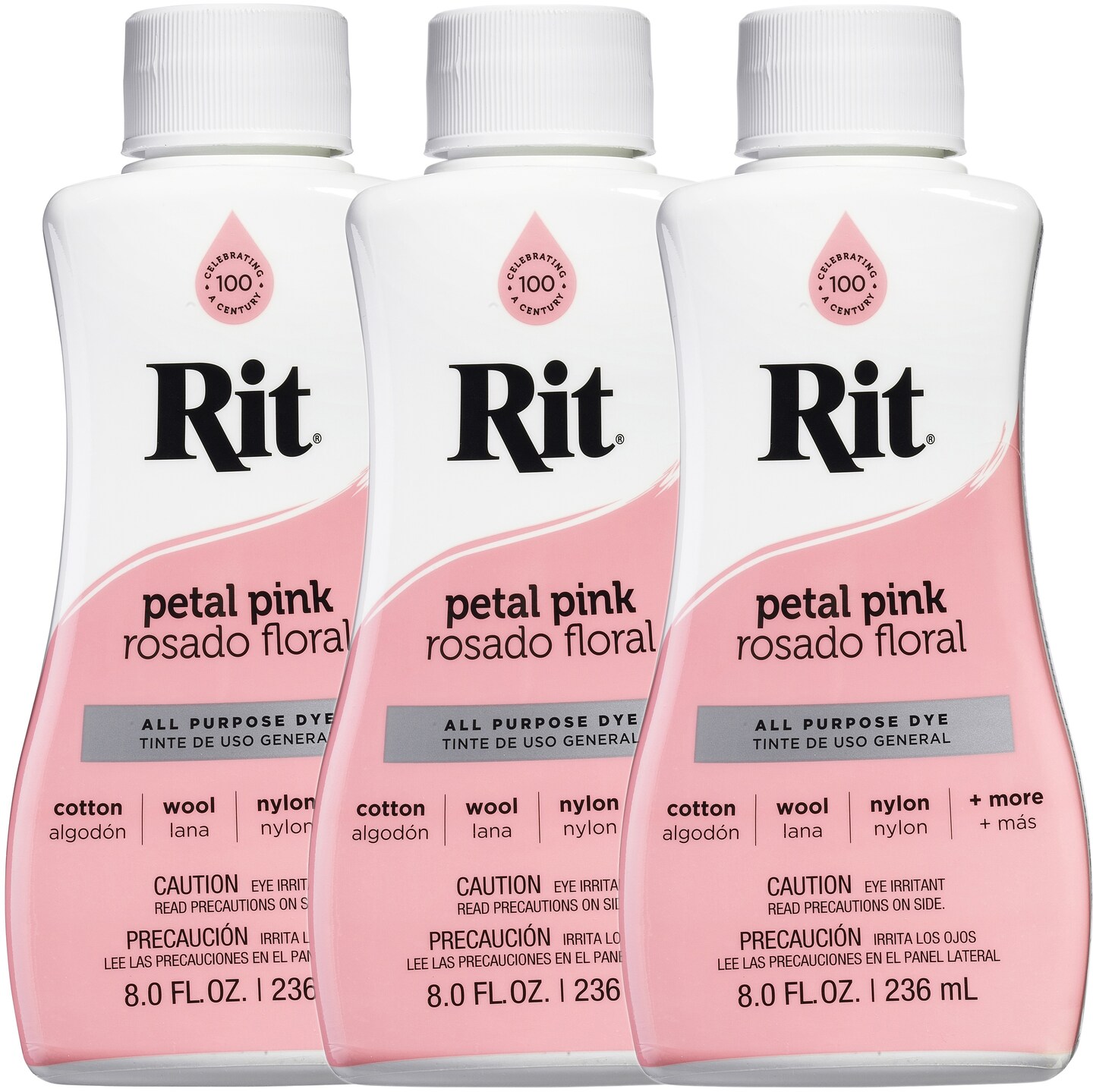 Multipack of 3 - Rit Dye Liquid 8oz-Petal Pink