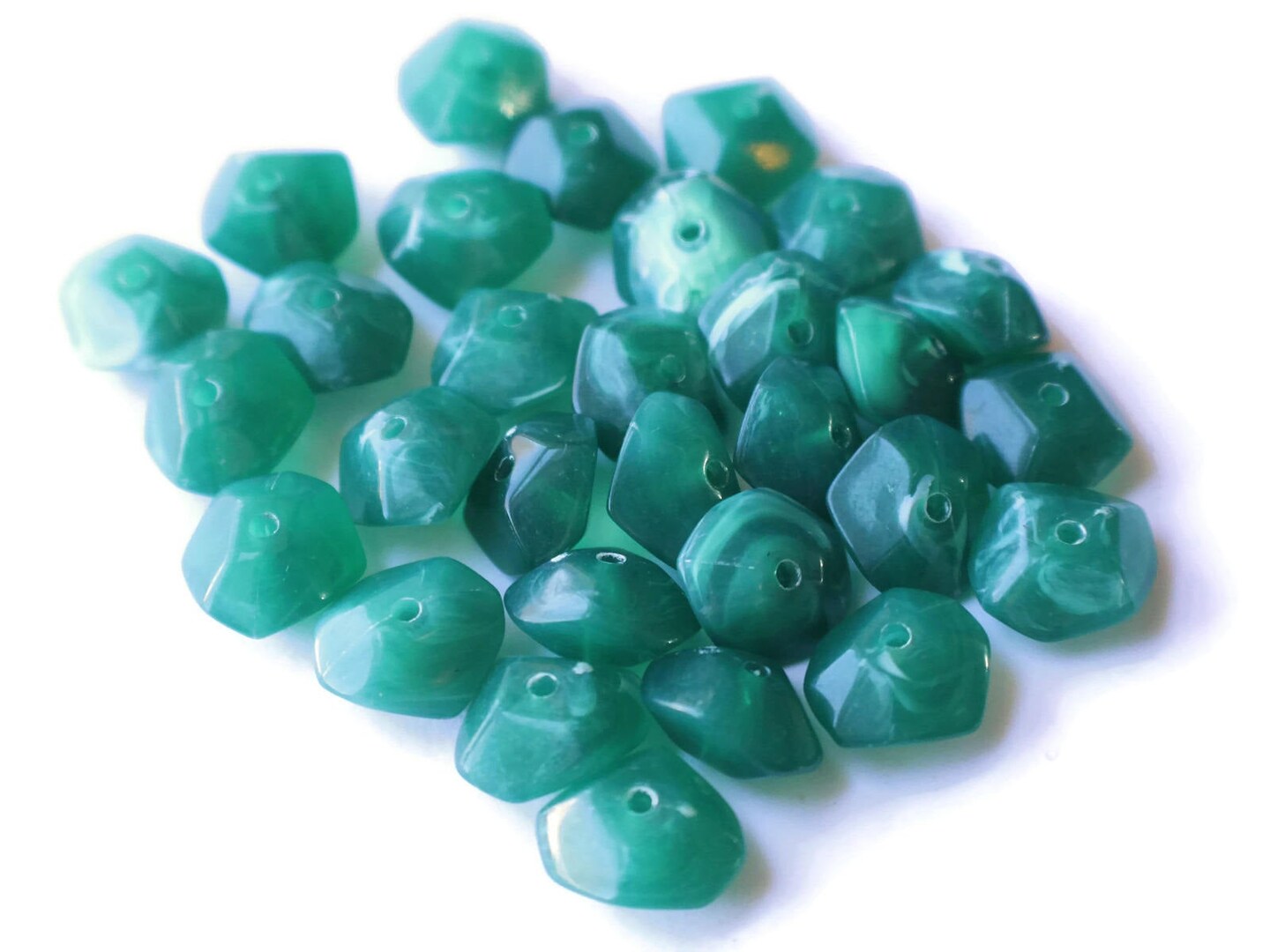 30 15mm Green Nugget Beads Plastic Beads Acrylic Beads