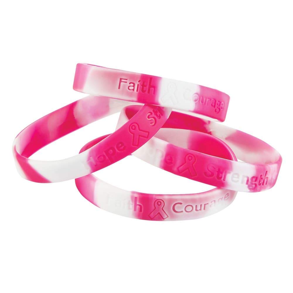 Lot Of 48 Pink Ribbon Camo ~ Breast Cancer Awareness Bracelets