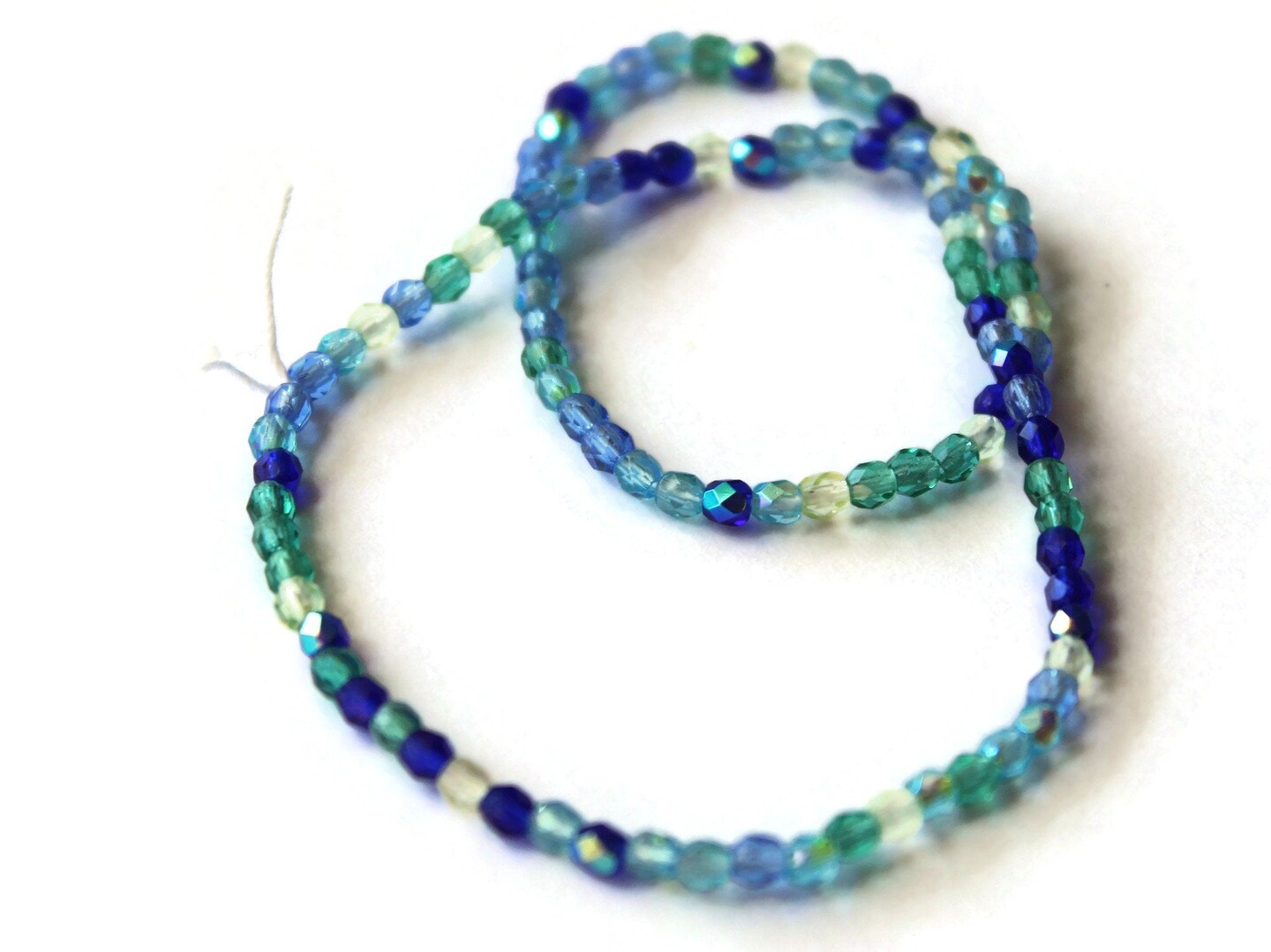 100 3mm Faceted Round Mixed Blue Beads Crystal Beads