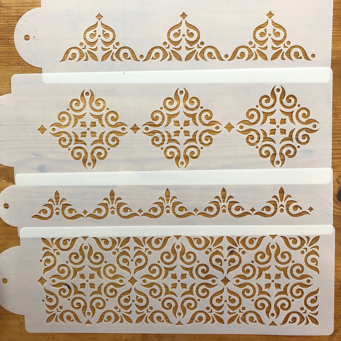 Mexican Tile Cake Stencil Set | C540 by Designer Stencils | Cake Decorating Tools | Baking Stencils for Royal Icing, Airbrush, Dusting Powder | Reusable Plastic Food Grade Stencil for Cakes | Easy to Use &#x26; Clean Cake Stencil