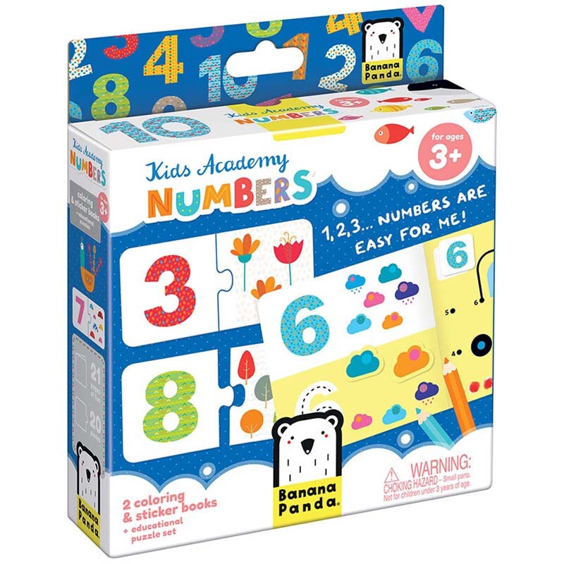 Kid Academy Numbers, Coloring Book &#x26; Puzzles