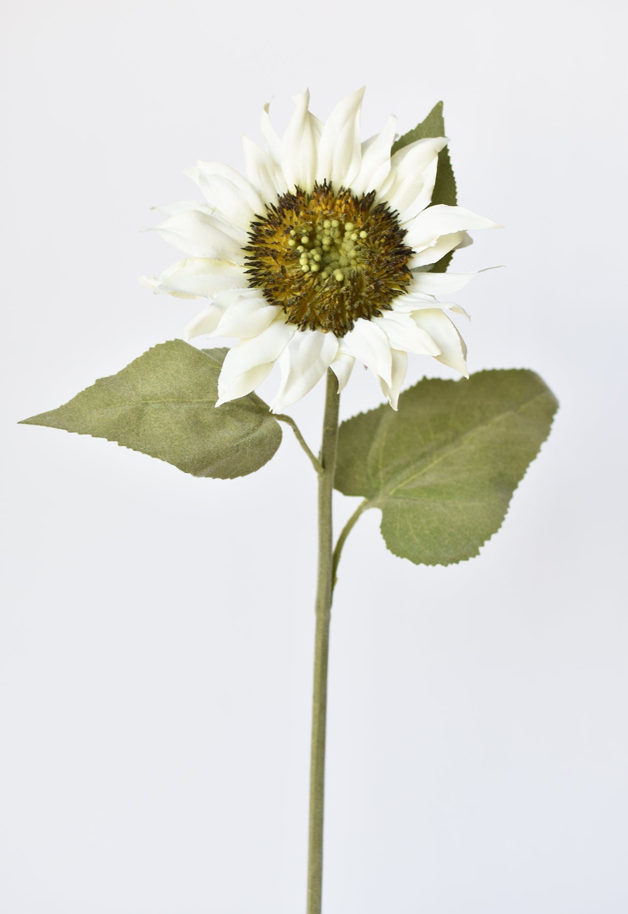 25&#x22; Faux Sunflower Stem White