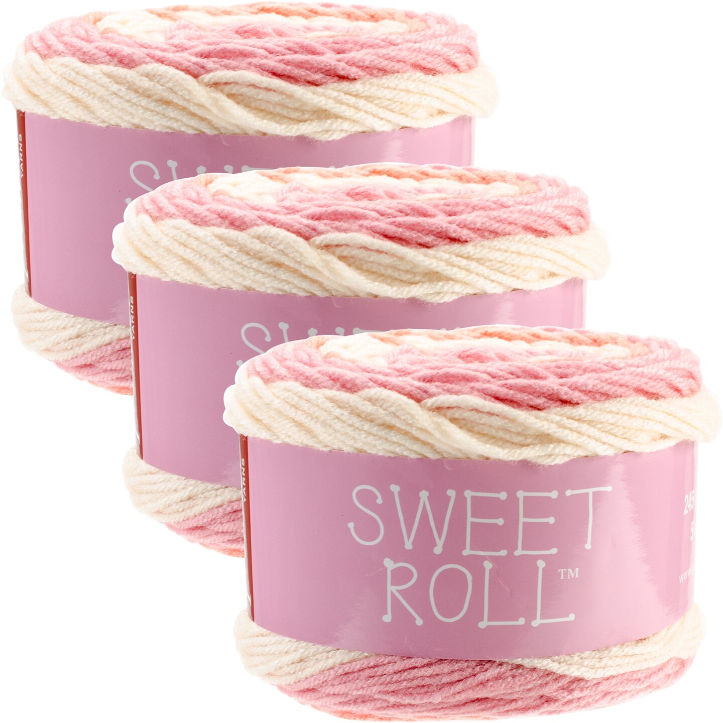 Multipack of 3 - Premier Yarns Sweet Roll Yarn-Peaches &#x26; Cream Pop