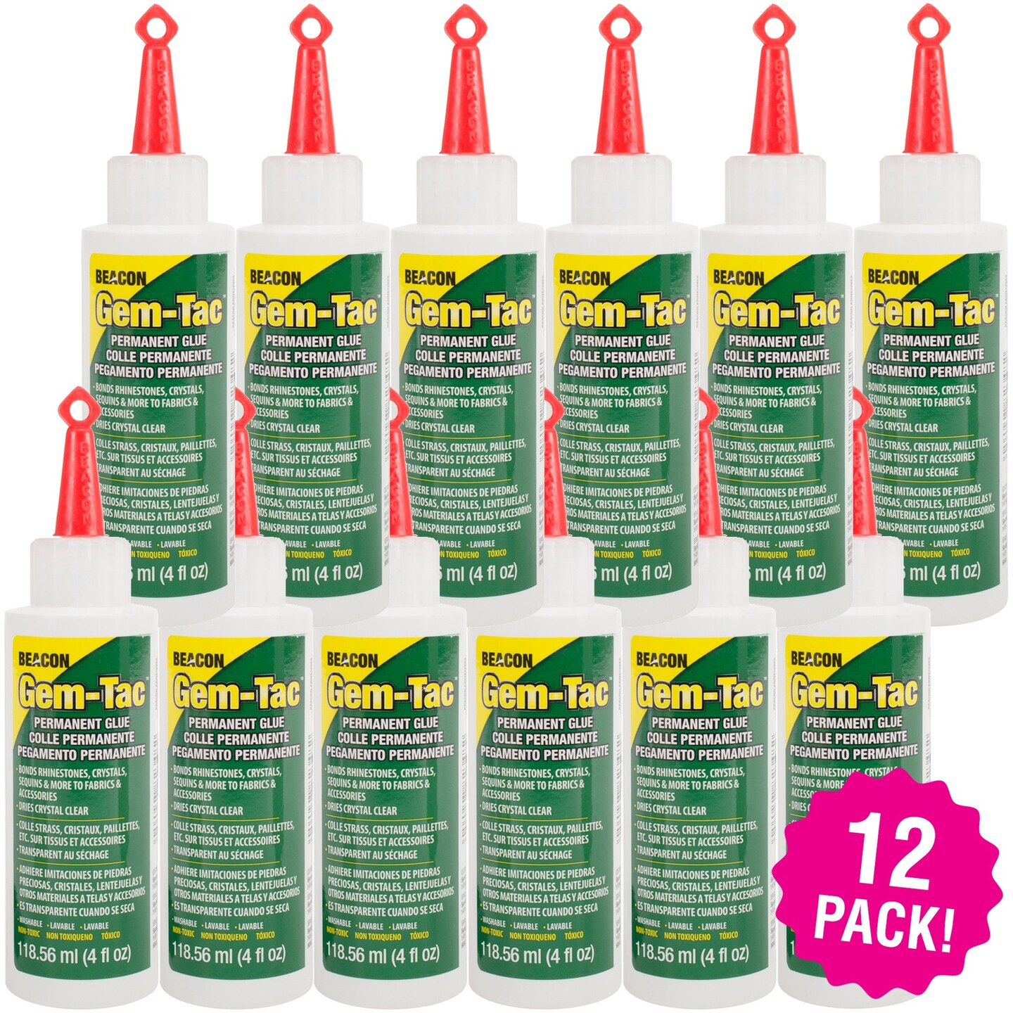 Gem-Tac Permanent Adhesive 12/Pkg