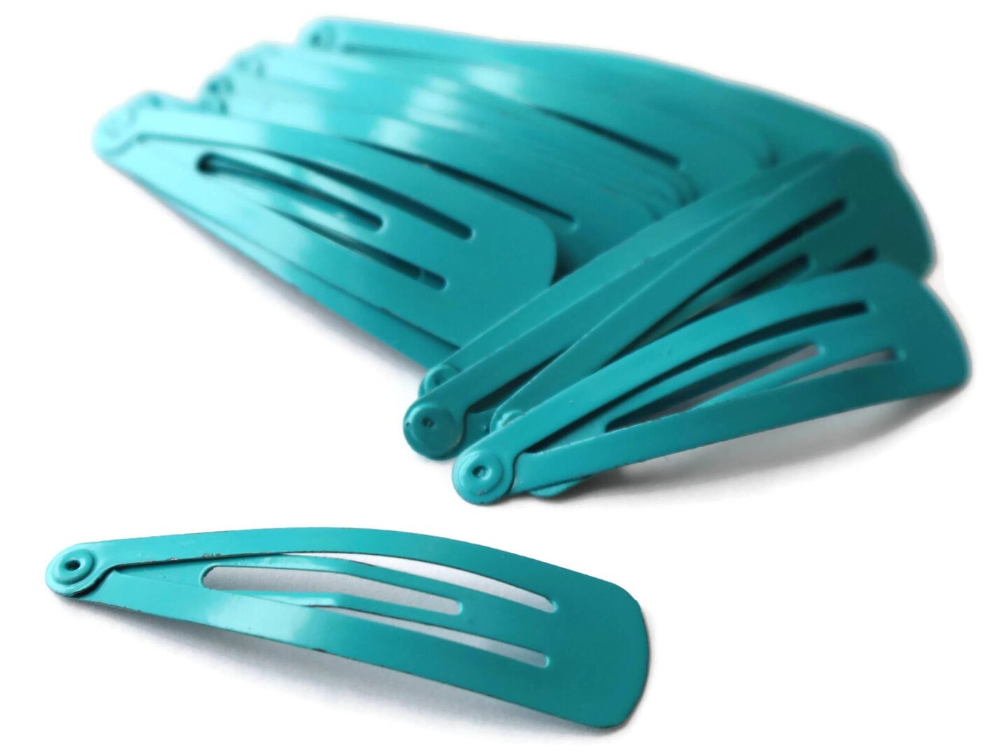 20 47mm Cyan Blue Barrettes Hair Decor Barrette Blanks Iron Clips Snap Barrettes