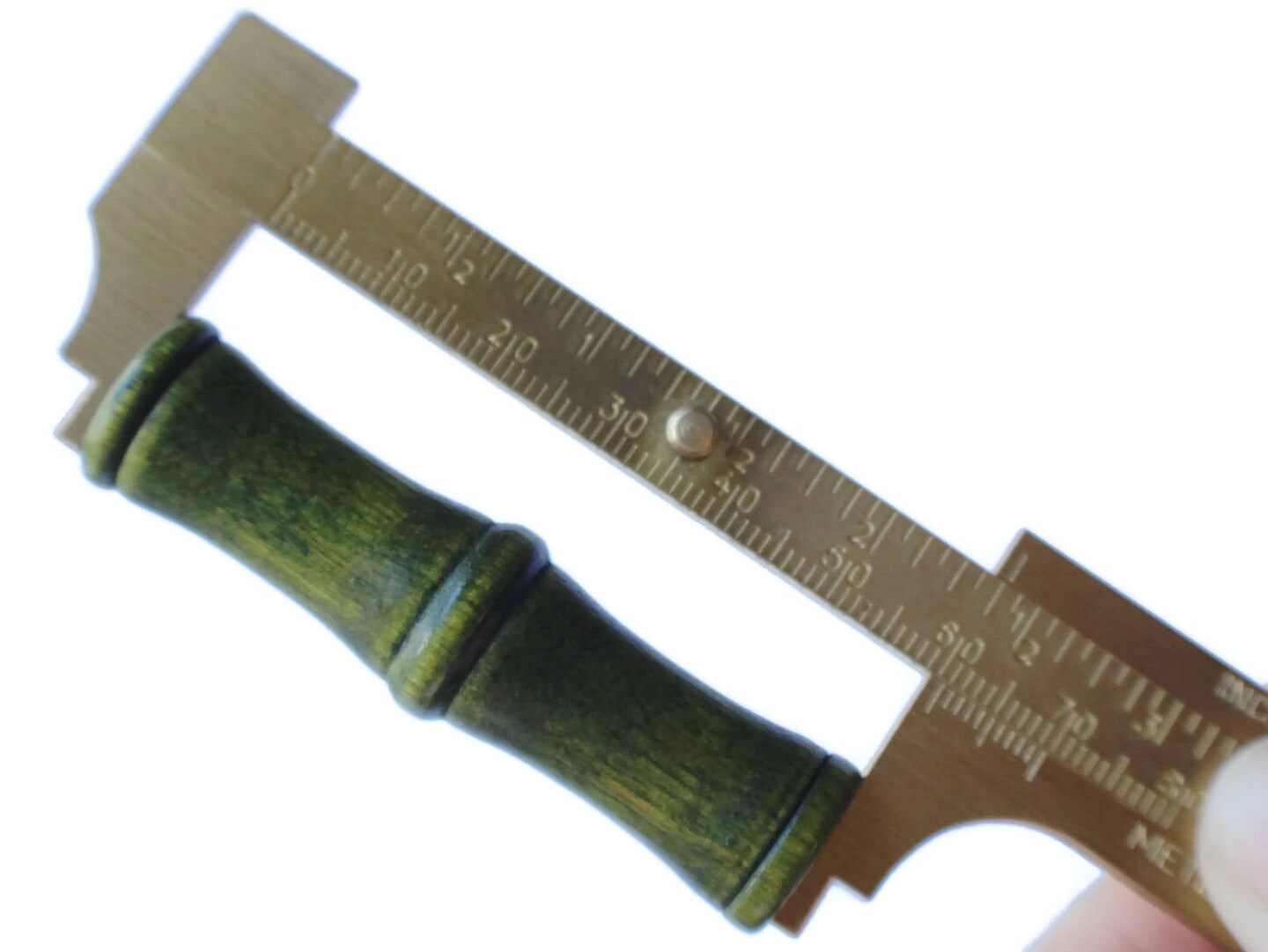 4 61mm Vintage Green Wood Tube Beads - Large Hole Macrame Beads