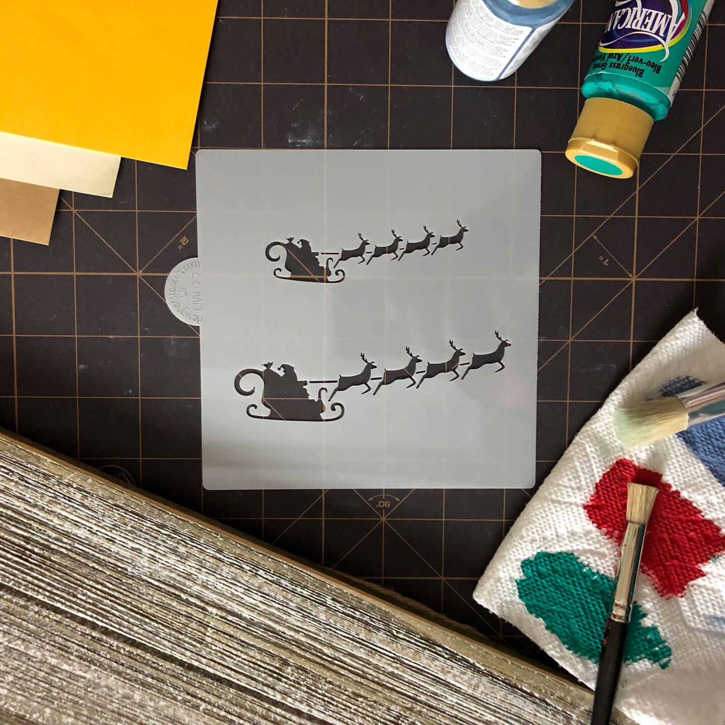 Santa&#x27;s Sleigh Cookie &#x26; Craft Stencil | CM077 by Designer Stencils | Cookie Decorating Tools | Baking Stencils for Royal Icing, Airbrush, Dusting Powder | Craft Stencils for Canvas, Paper, Wood | Reusable Food Grade Stencil