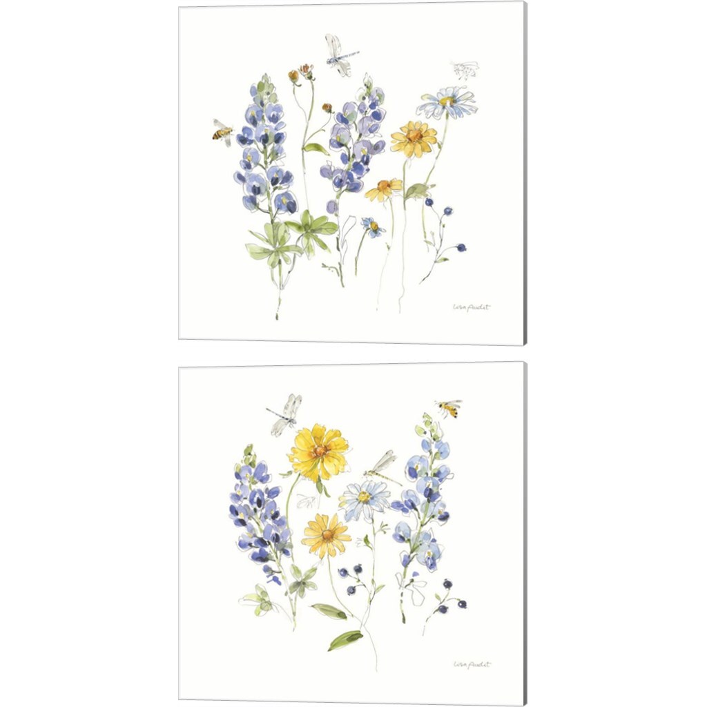 Lovely Blues B by Lisa Audit 14" x 14" Canvas Wall Art (Set of 2)