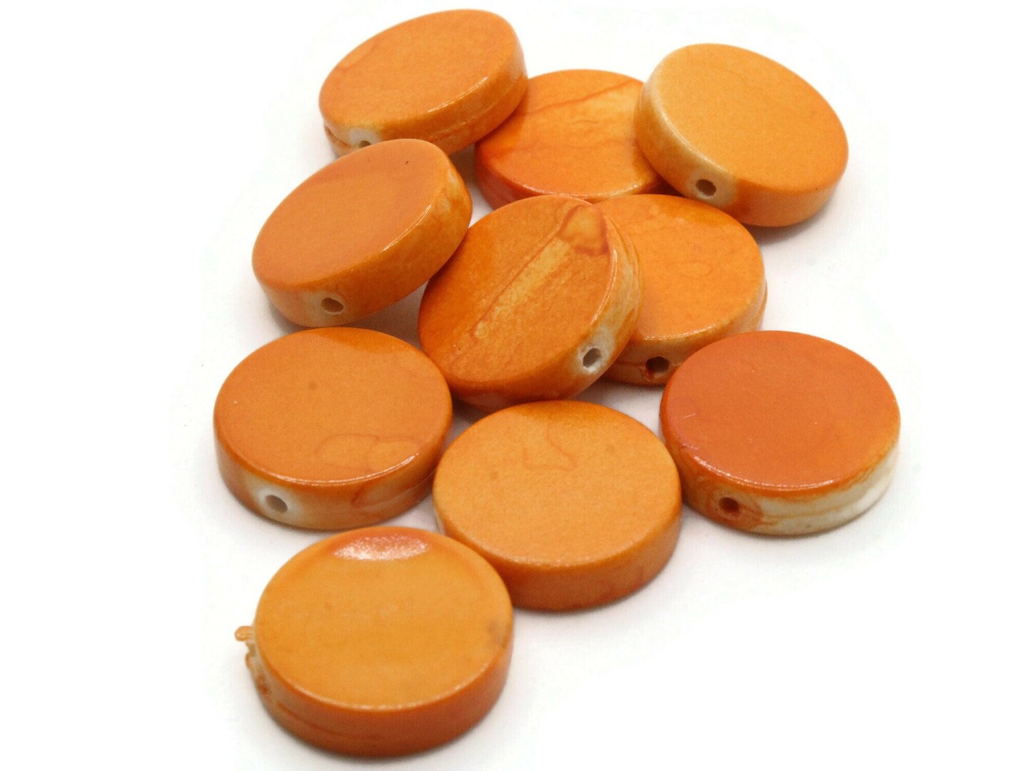 10 19mm Spray Painted Orange Acrylic Coin Beads Michaels