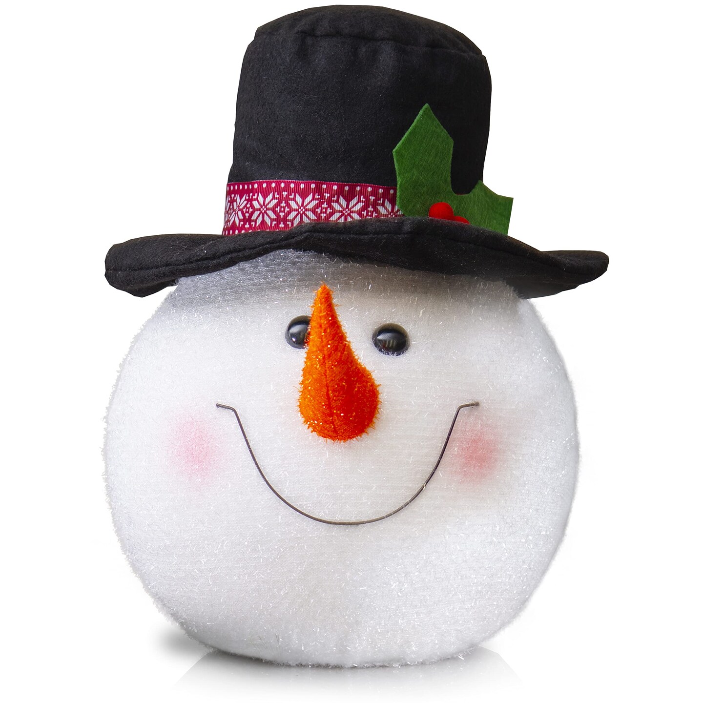 Ornativity Snowman Head Tree Topper - Xmas Holiday Tree Top Winter Snow Man Topper Ornament Decoration for Christmas Tree