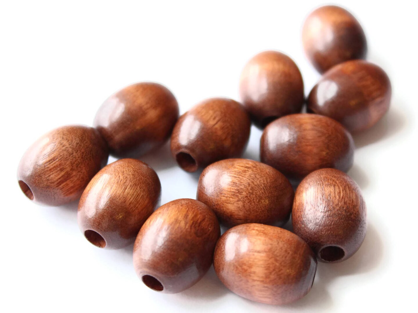 12 18mm x 14mm Oval Beads Brown Wood Beads Vintage Wooden Macrame Beads