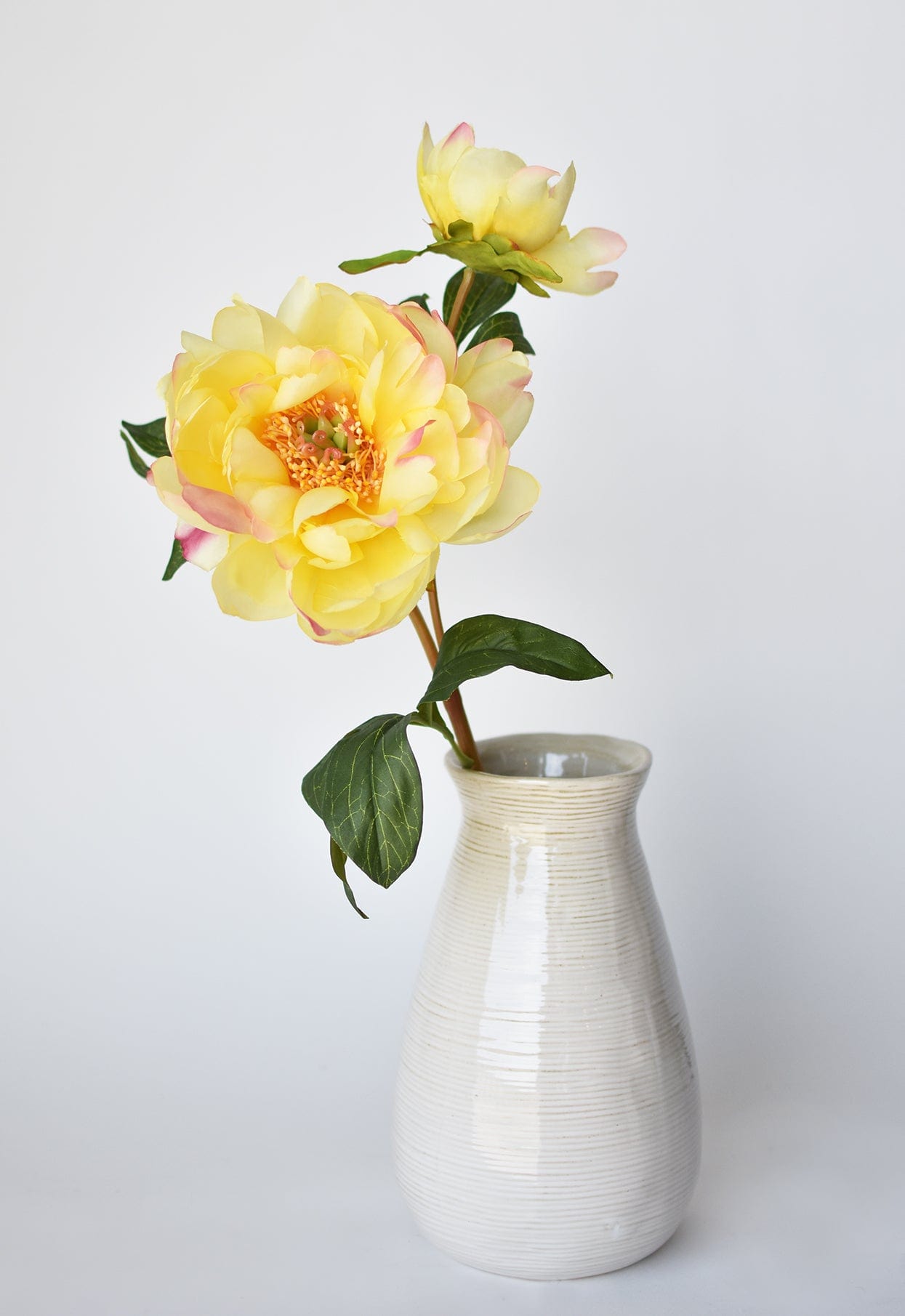 22.5&#x22; Faux Peony Stem w/Bud Yellow