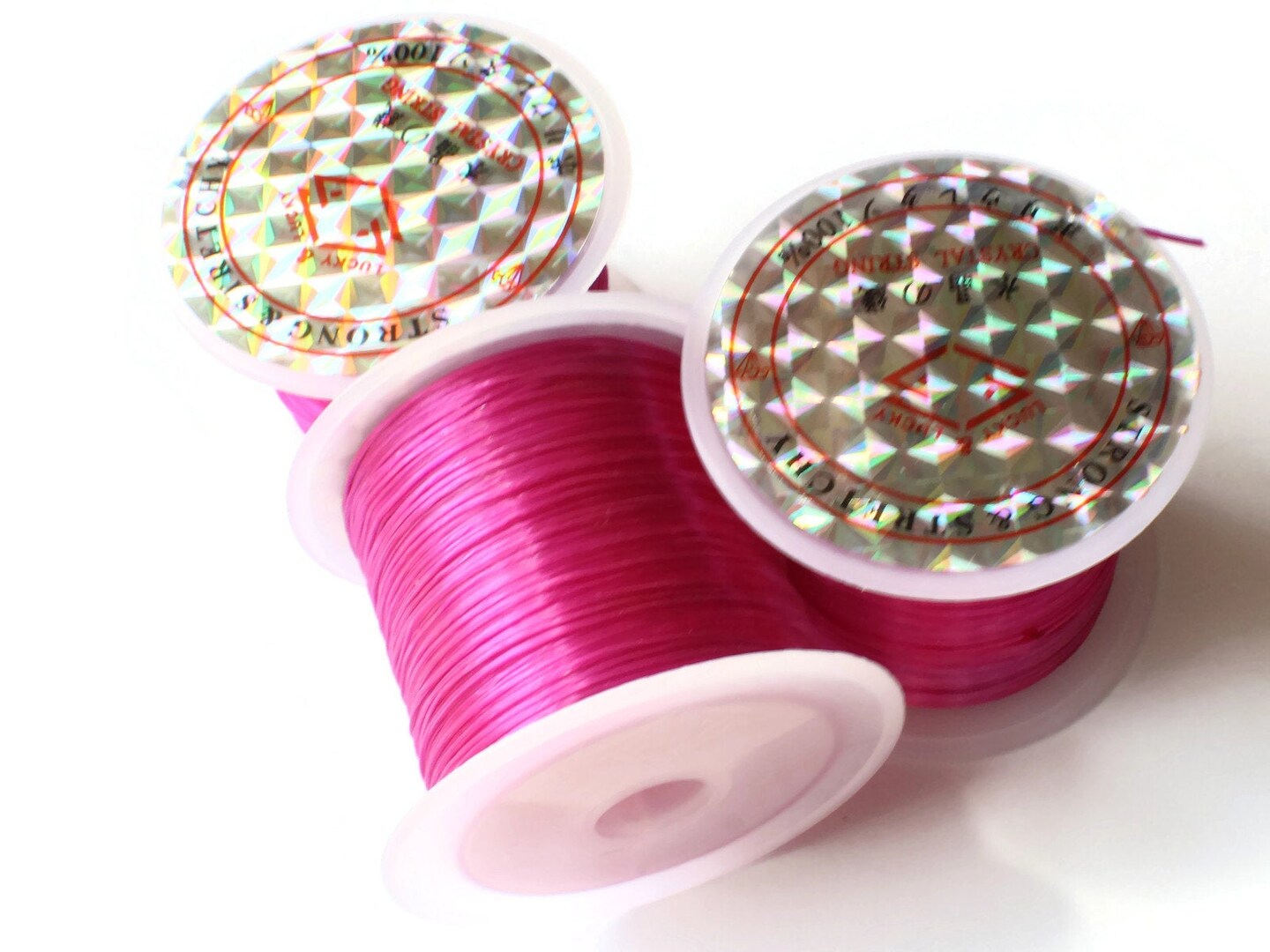 3 Rolls Thread Bright Purple Elastic Cord 0.8mm Elastic Thread 10 Meters per roll