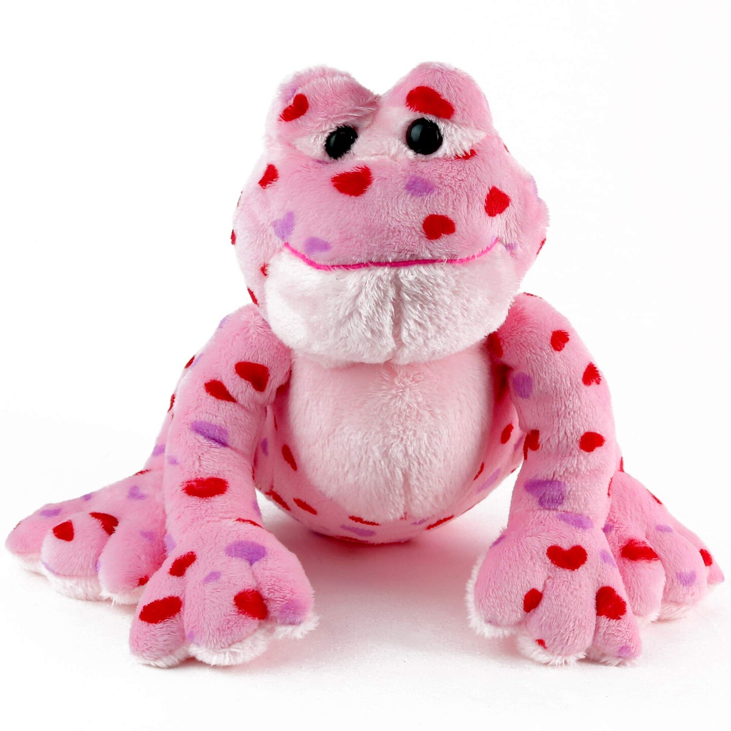 Big Mo&#x27;s Toys Love Frog - Plush Valentine&#x27;s Day Pink and Red Heart Printed Small Stuffed Frogs Animals for All Ages