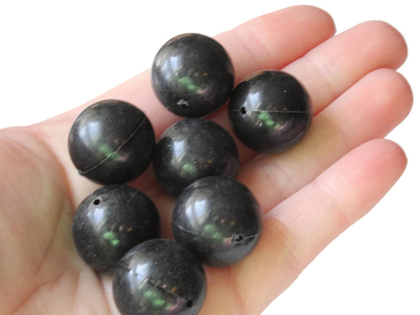 16 20mm Smooth Round Black Beads Plastic Beads Lightweight Acrylic Accent Beads Sturdy Beads
