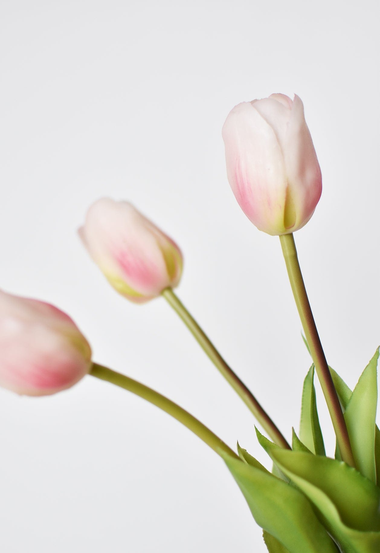 18&#x22; Faux Tulip Stem Bundle Blush Pink