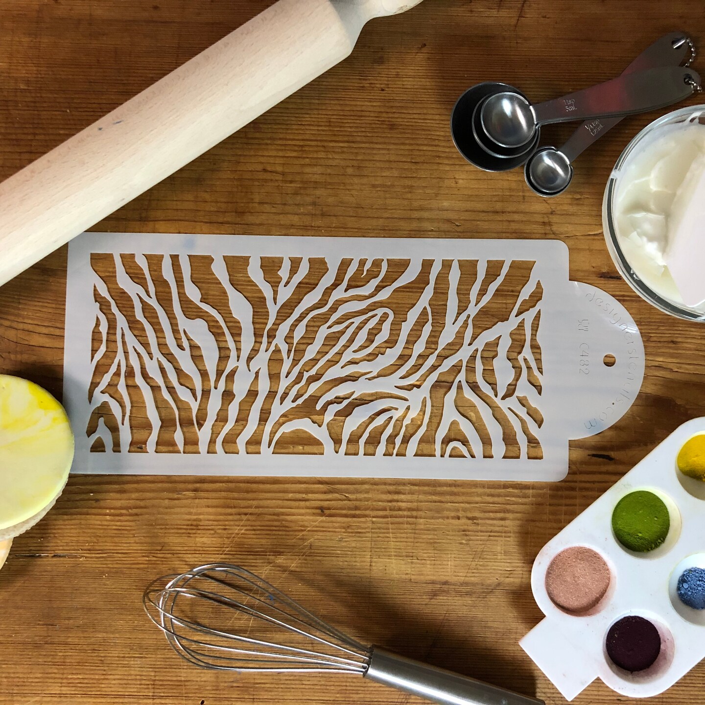 4-Inch Zebra Skin Cake Stencil Side | C482 by Designer Stencils | Cake Decorating Tools | Baking Stencils for Royal Icing, Airbrush, Dusting Powder | Reusable Plastic Food Grade Stencil for Cakes | Easy to Use &#x26; Clean Cake Stencil