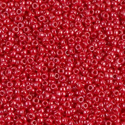 Miyuki 11 Round Seed Bead, 11-426, Opaque Red Luster, 13 grams