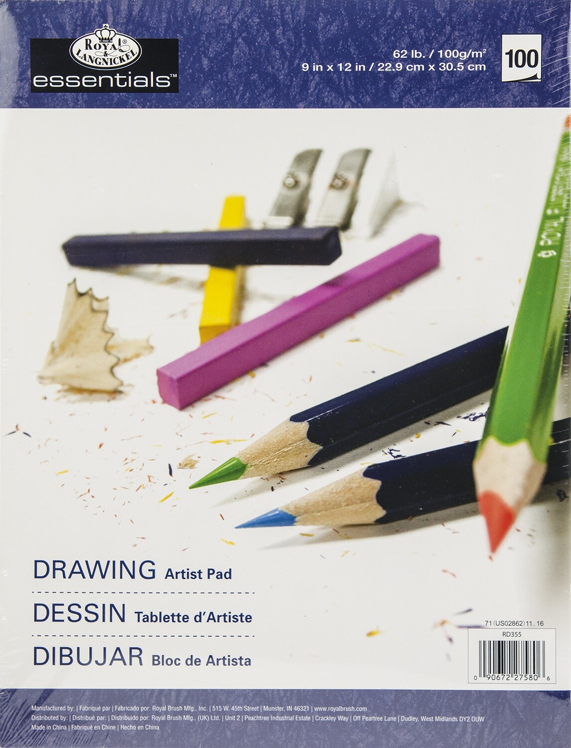 Multipack of 6 - essentials(TM) Drawing Artist Paper Pad 9"X12"-100 Sheets