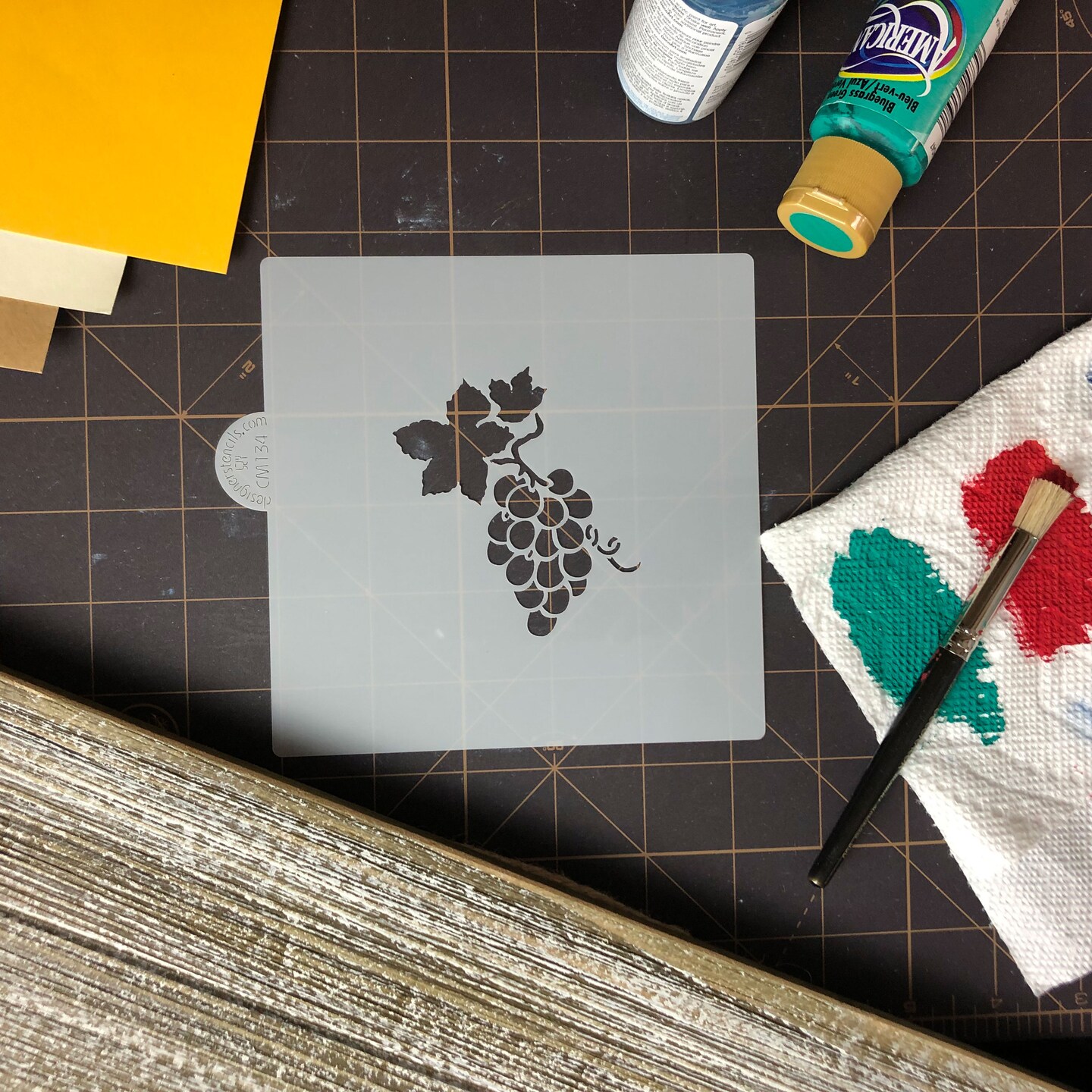Grape Bunch Cookie & Craft Stencil | CM134 by Designer Stencils | Cookie Decorating Tools |