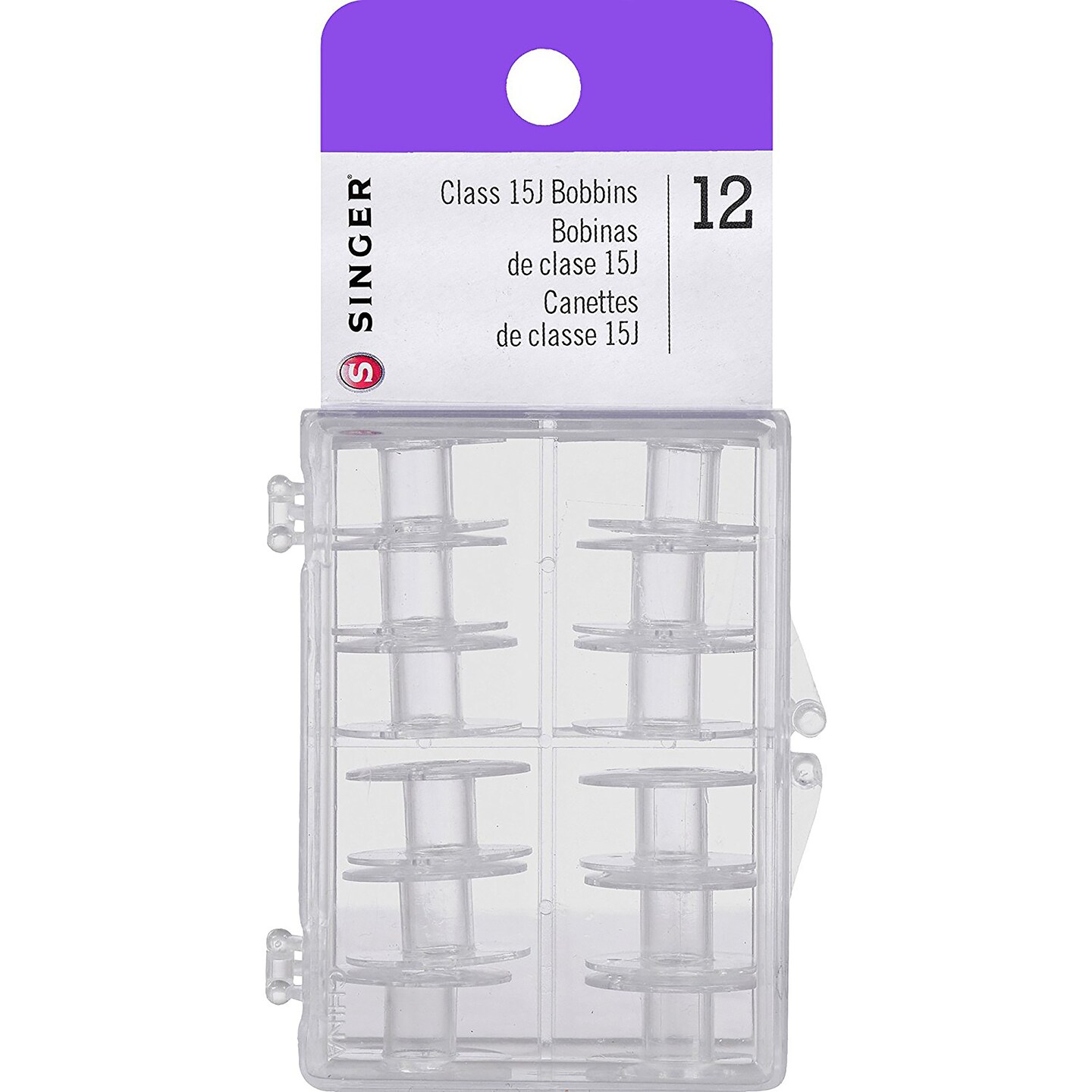 Multipack of 24 - Singer Transparent Plastic Class 15 Bobbins-12/Pkg
