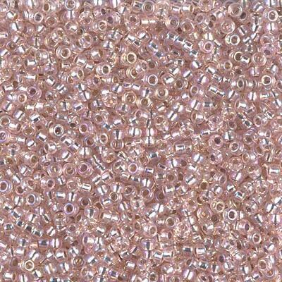 Miyuki 11 Round Seed Bead, 11-1023, Silver Lined Light Blush AB, 13 grams