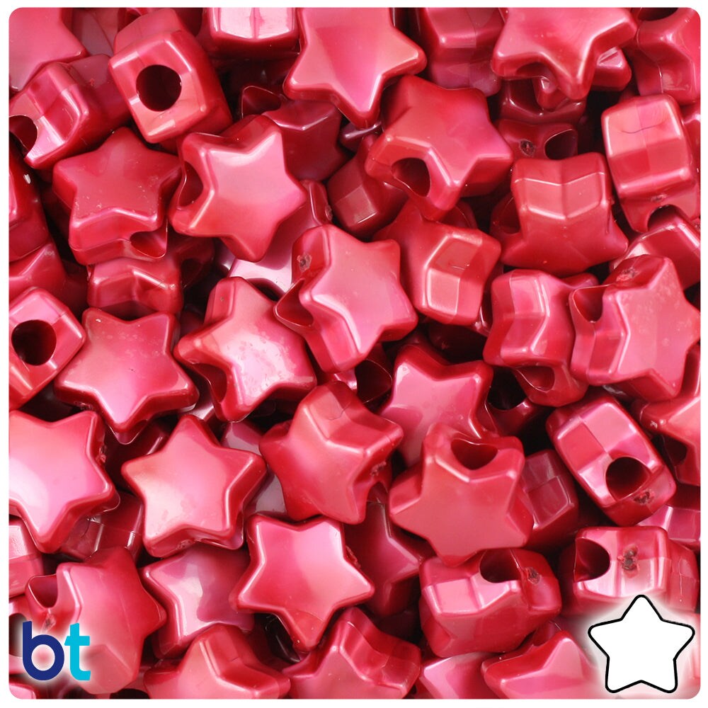 250pc Red Plastic Pony Beads