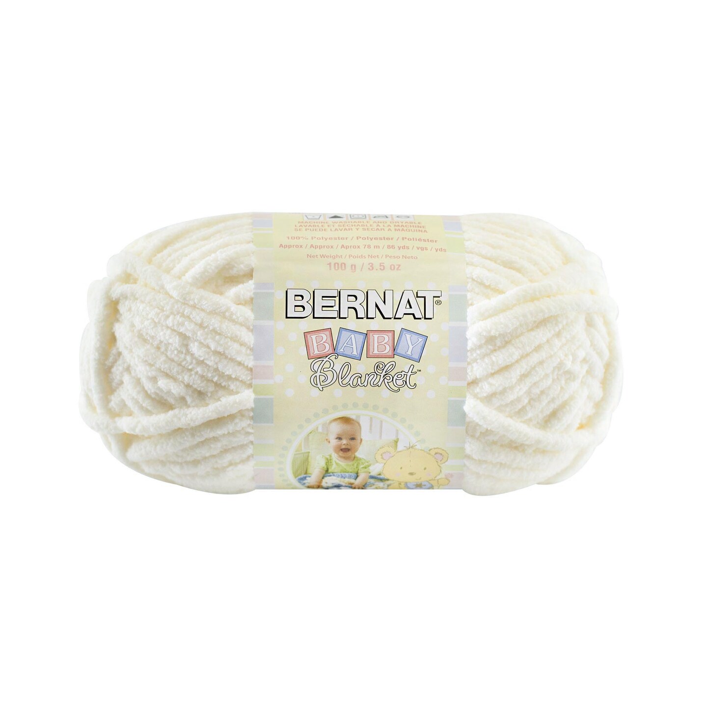 Bernat Baby Blanket Vanilla Yarn - 3 Pack of 100g/3.5oz - Polyester - 6 Super Bulky - 72 Yards - Knitting/Crochet