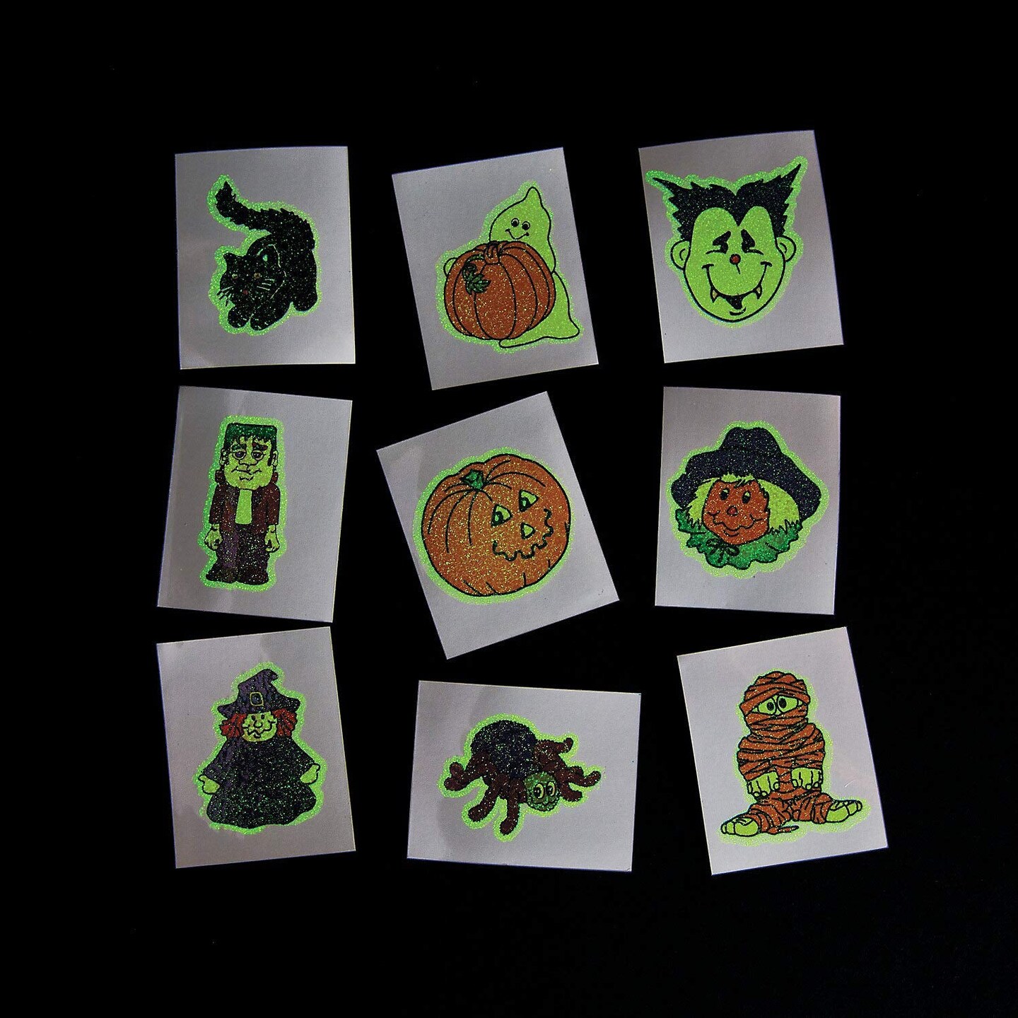 Fun Express - G-I-D Halloween Tattoos (6dz) for Halloween - Apparel Accessories - Temporary Tattoos - GID Tattoos - Halloween - 72 Pieces