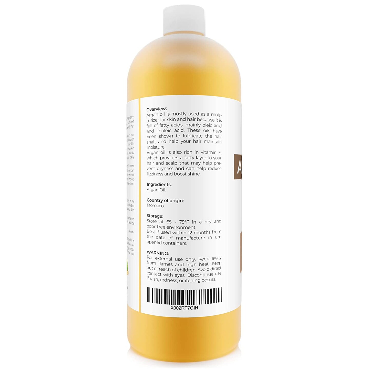 velona Argan Oil - 32 oz (With Pump) | 100% Pure and Natural | Morocco Oil | Stimulate Hair Growth, Skin, Body and Face Care | Nails Protector | Unrefined, Cold Pressed | Cap Kit…