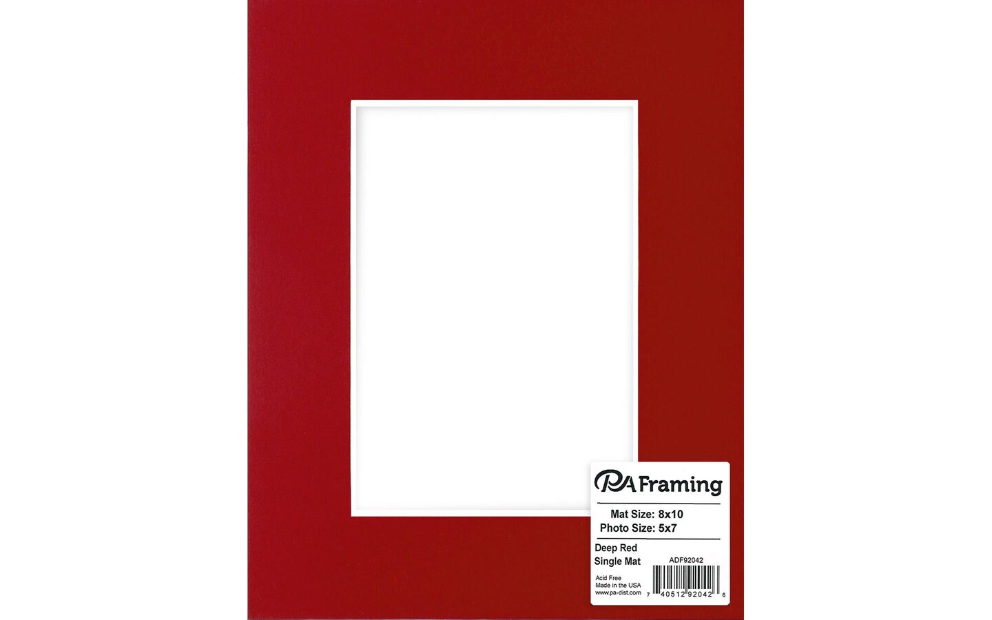 ADF Mat 8x10/5x7 WhtCore Deep Red