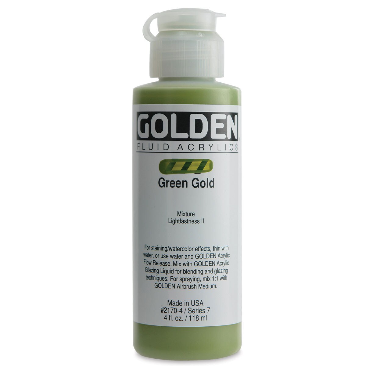 Golden Fluid Acrylics Green Gold, 4 oz bottle Michaels