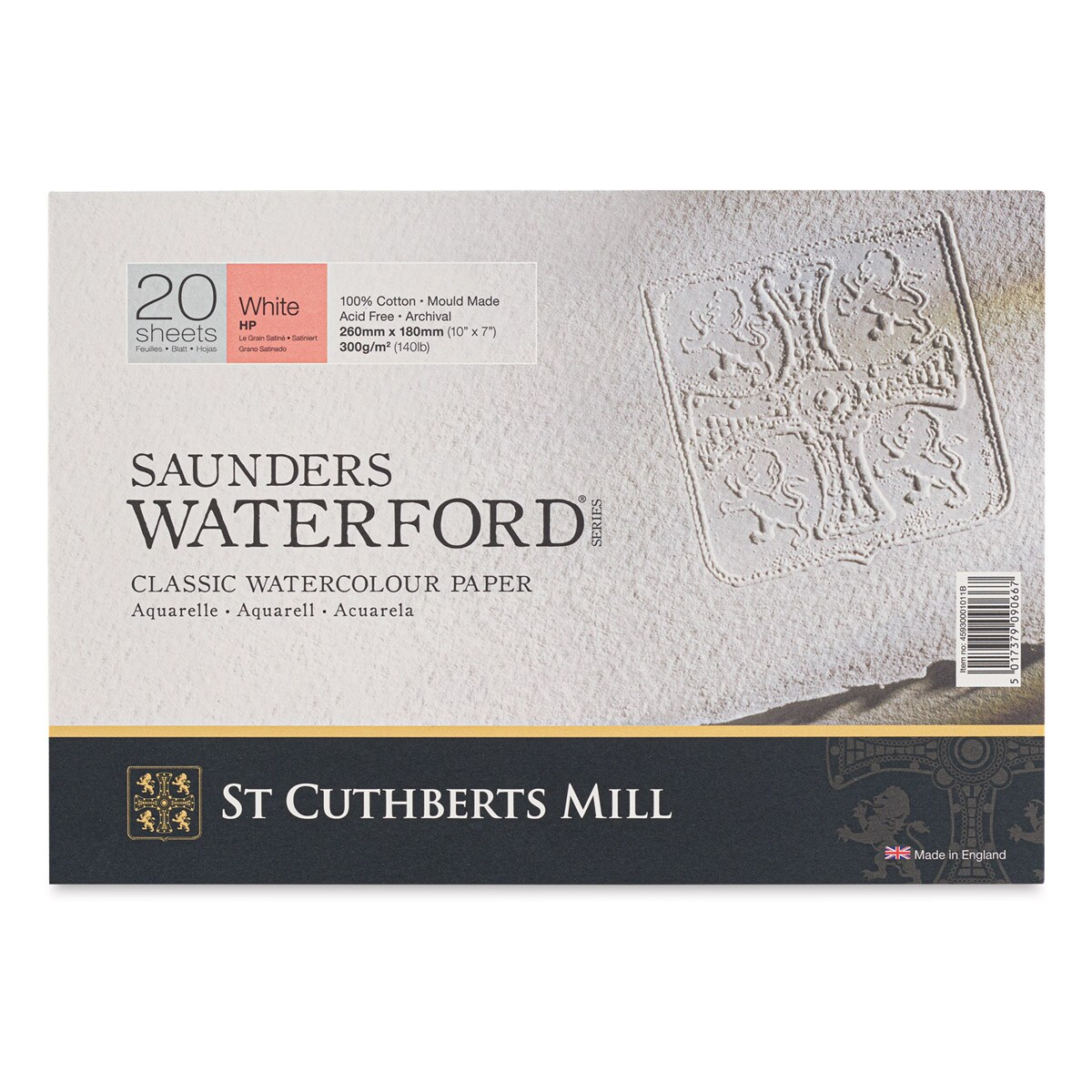 Saunders Waterford Watercolor Block - 7&#x22; x 10&#x22;, Hot Press, 140 lb, 20 Sheets